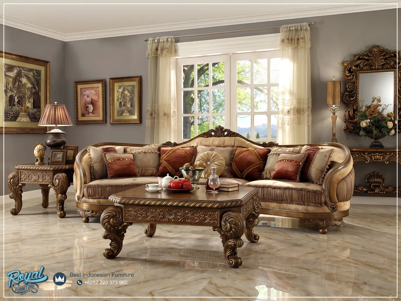 3 Seater Sofa Mewah Classic Italian Series