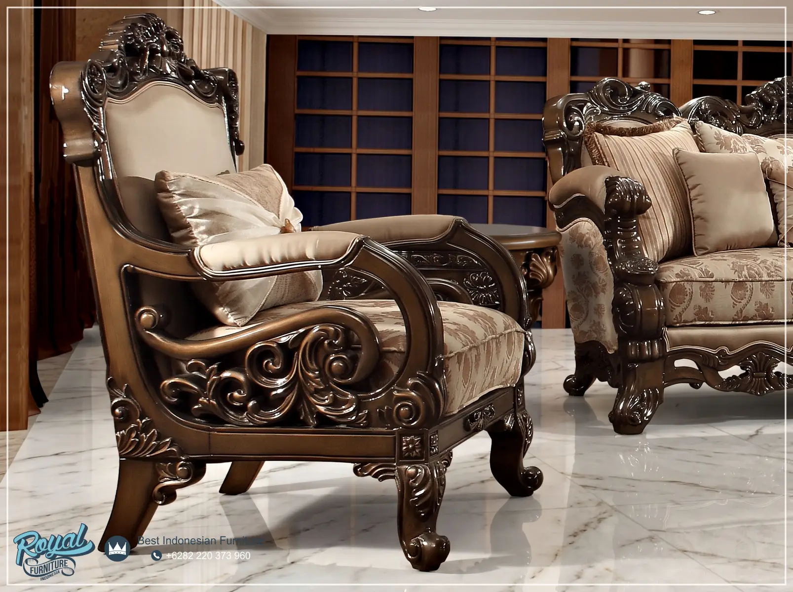 Kursi Sofa Mewah Ukir Jepara Klasik Royal Style