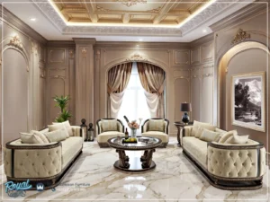 Luxury Set Sofa Klasik Ruang Tamu Gaya Eropa