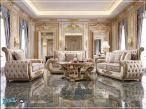 Set Sofa Tamu Klasik Ukir Gold Royal Jepara Mewah Gaya Eropa