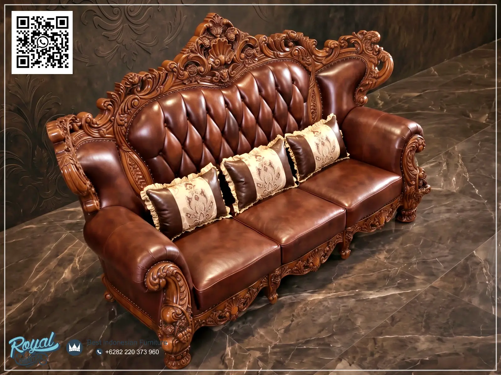 Sofa Kulit Asli Jepara Terbaru