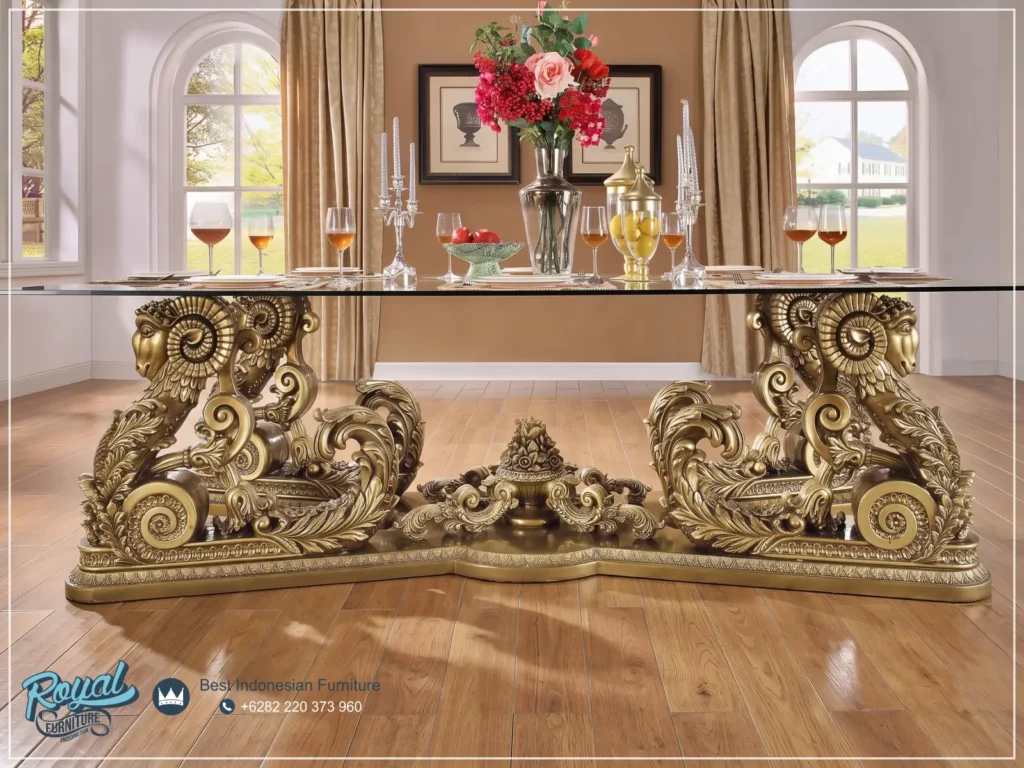 Dining Table Meja Makan Mewah Ukiran Jepara 8 Kursi Classic Royal Dining Table Meja Makan Mewah Ukiran Jepara 8 Kursi Classic Royal