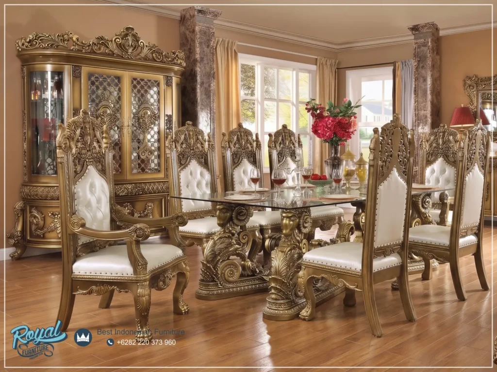Luxury Set Meja Makan Mewah Ukiran Jepara 8 Kursi Classic Royal Luxury Set Meja Makan Mewah Ukiran Jepara 8 Kursi Classic Royal