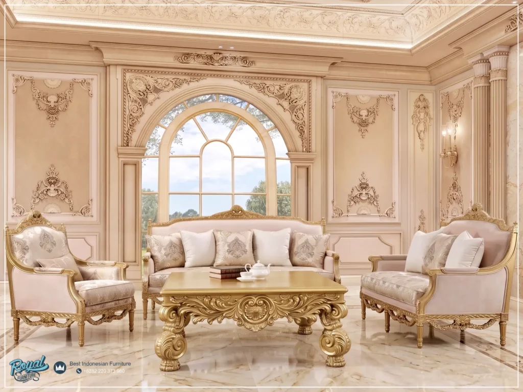 Set Sofa Tamu Mewah Klasik Ukir Homey Eropa