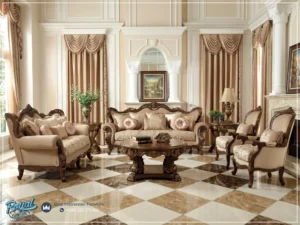 Sofa Ruang Tamu Ukir Mewah - Mahakarya Kemewahan Klasik Living Room